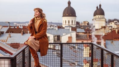 hiver robe pull longue marron