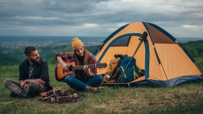 couple fait camping nature